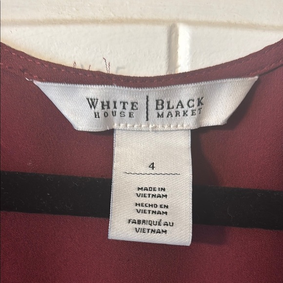 White House Black Market Red Long Sleeve Buttoned Blouse - Picture 2 of 6